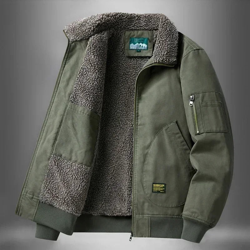Flight Jacket Sherpa Lined Zip Front