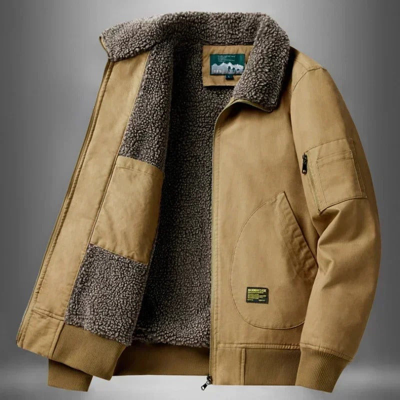 Flight Jacket Sherpa Lined Zip Front