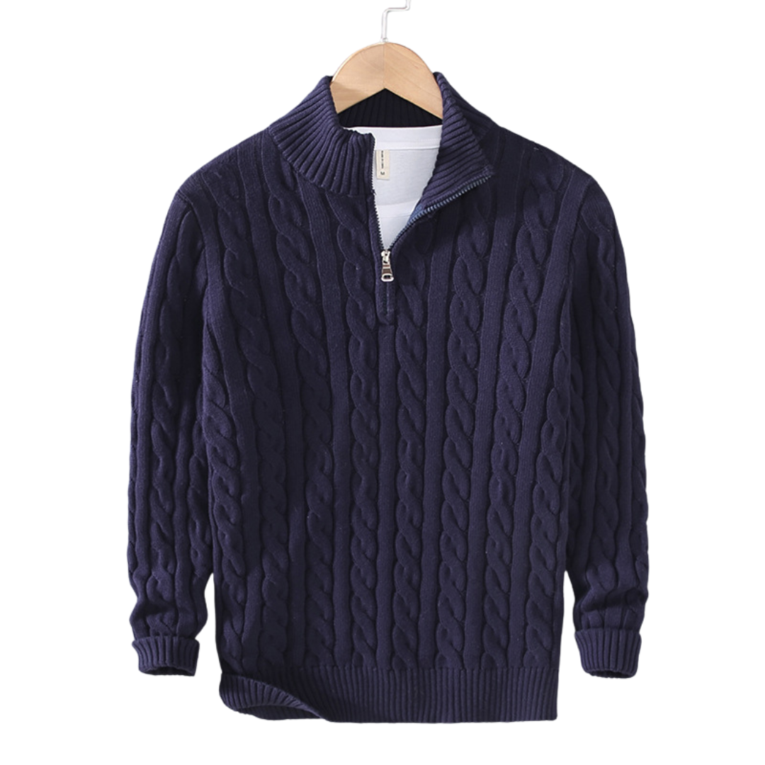 Half zip ribbed sweater, product photo