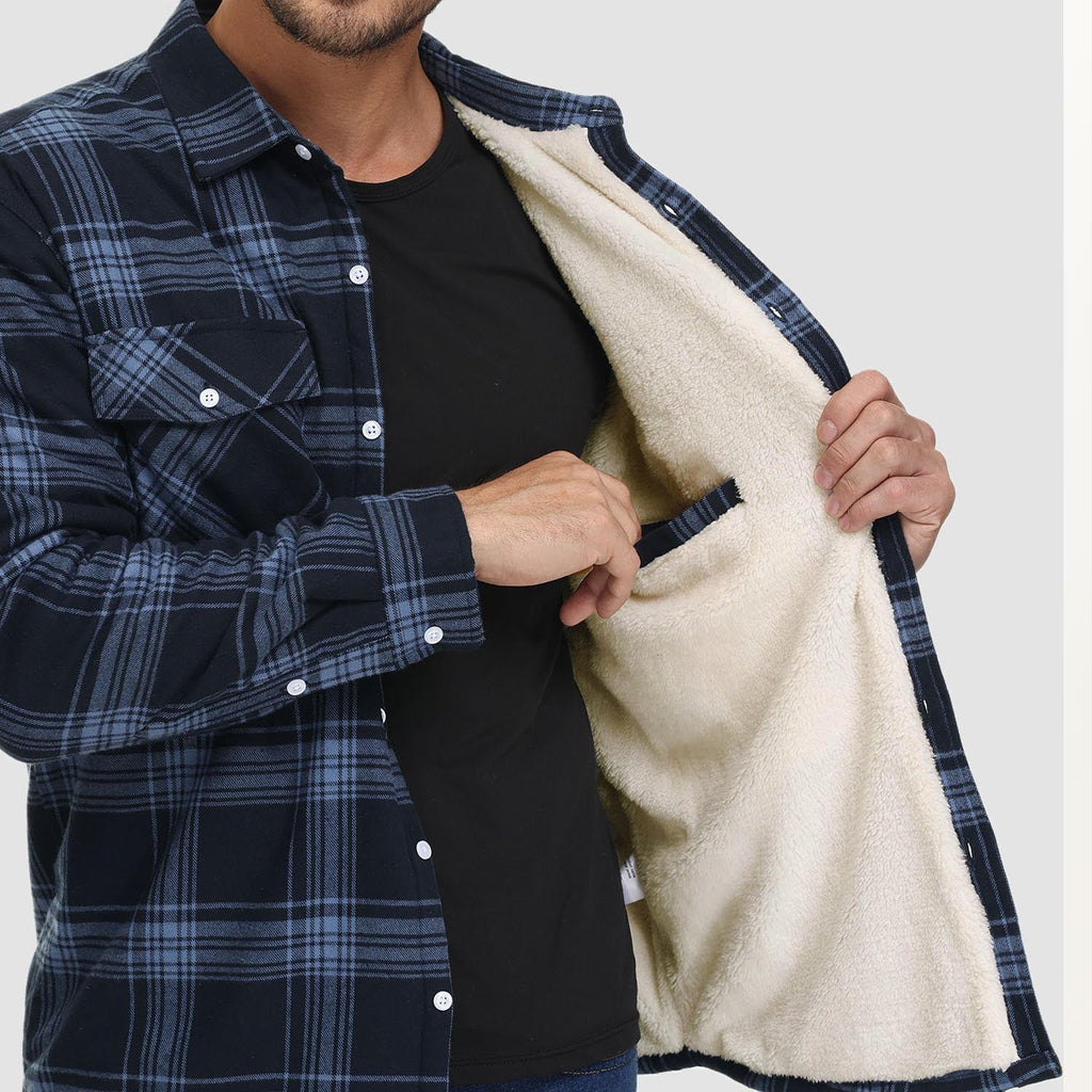 Flannel Shirt Jacket Fleece-Lined