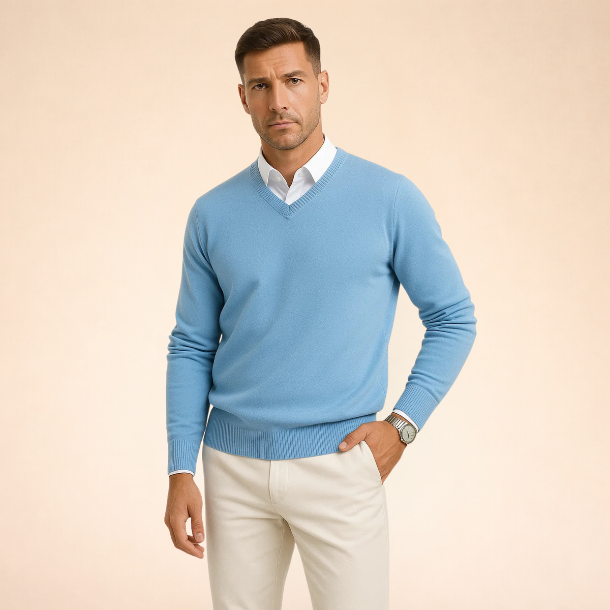 Jumper Soft Knit V Neck Classic