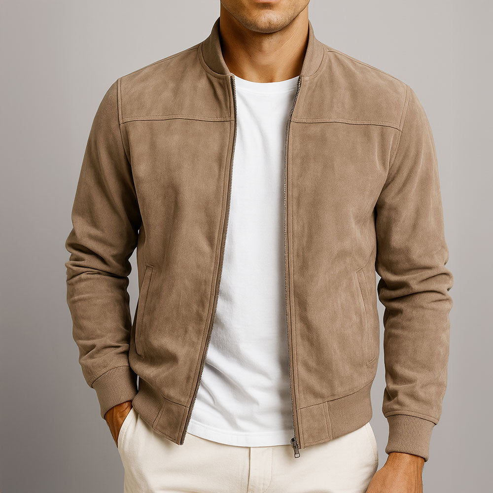 Suede-Look Jacket Structured Urban Silhouette