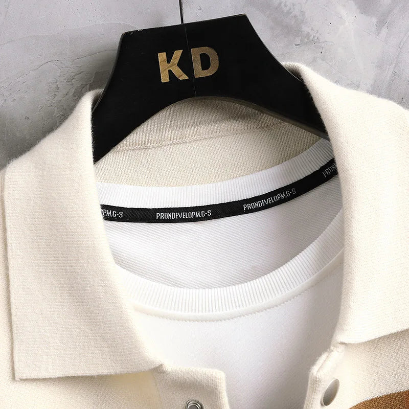 Varsity Jacket Knit Wool Button Front