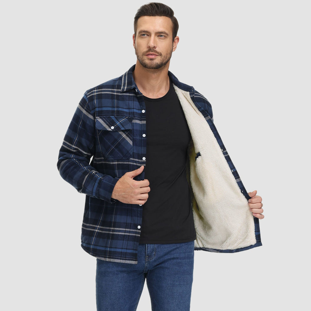Flannel Shirt Jacket Fleece-Lined