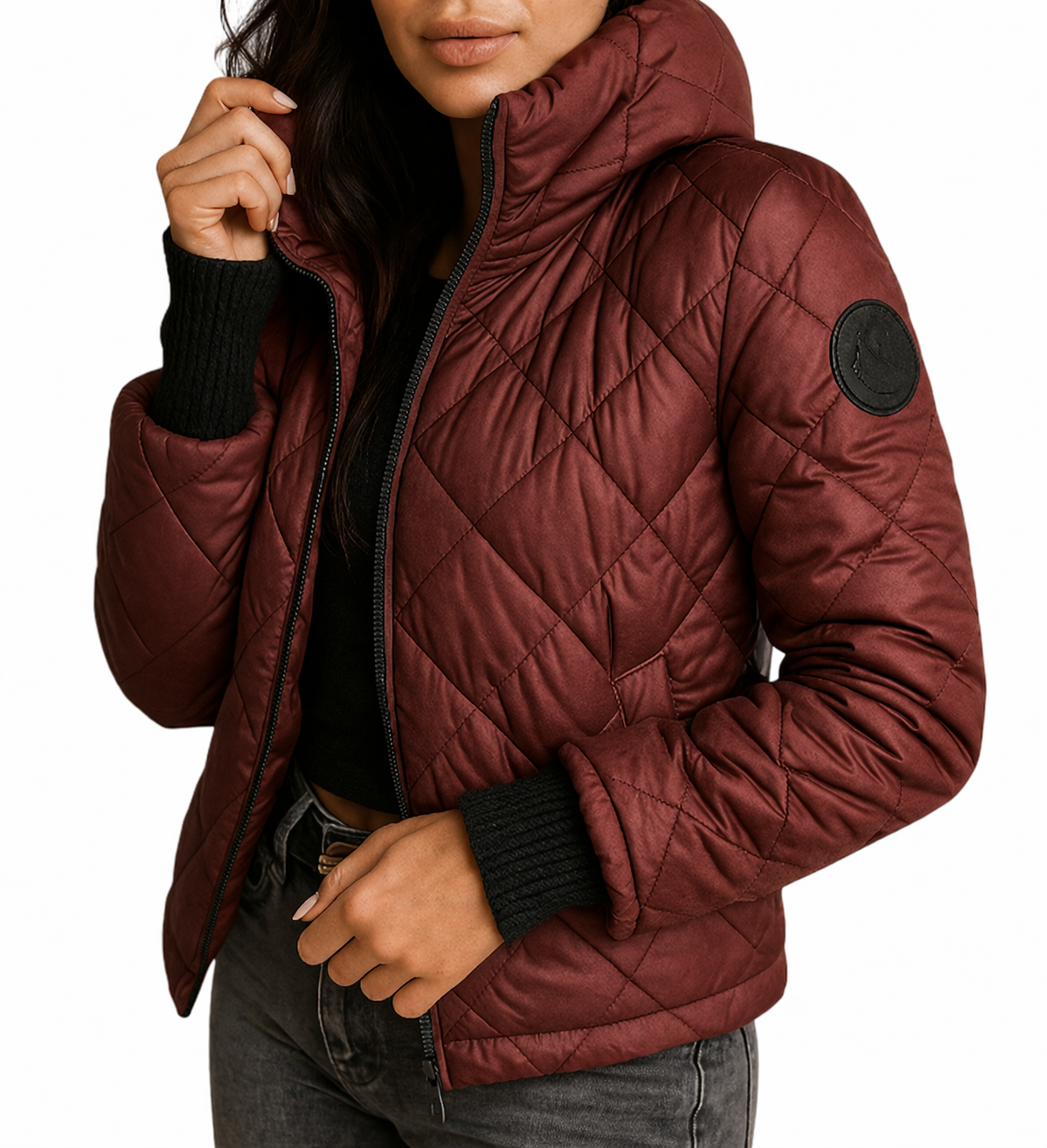 Quilted Winter Coat High Collar