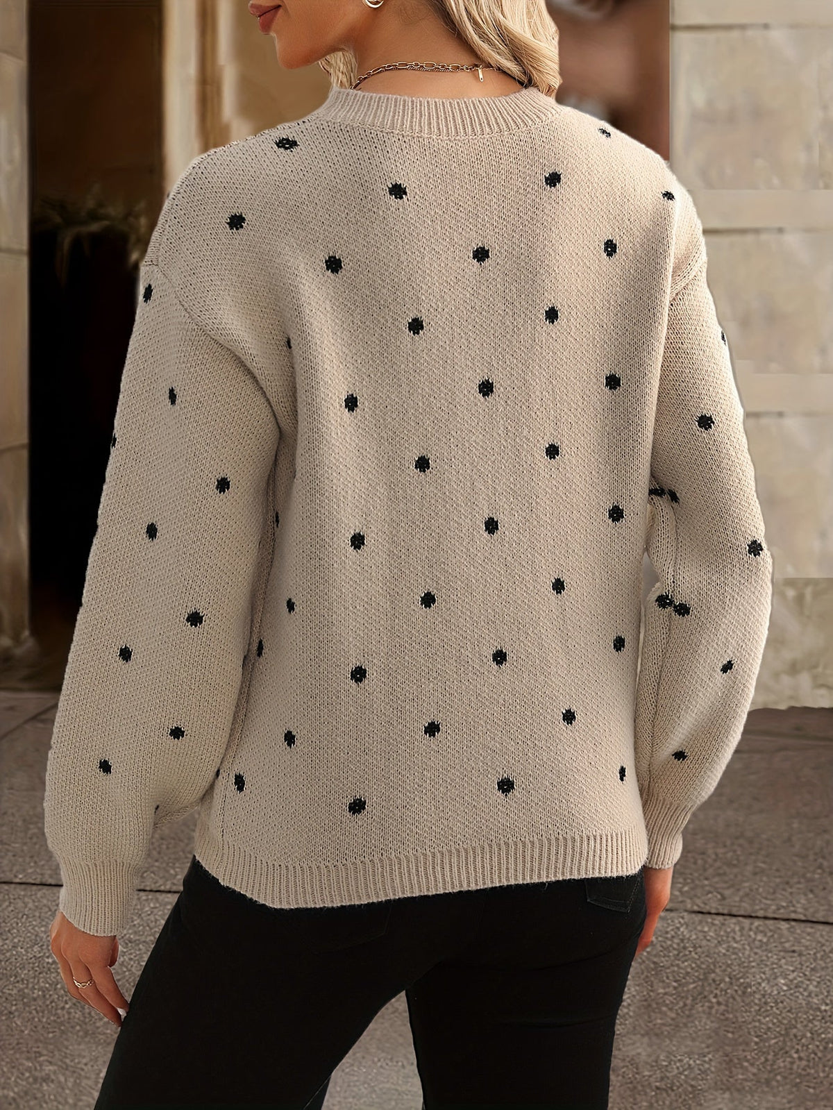 Polka Dot Jumper Crew Neck Knit