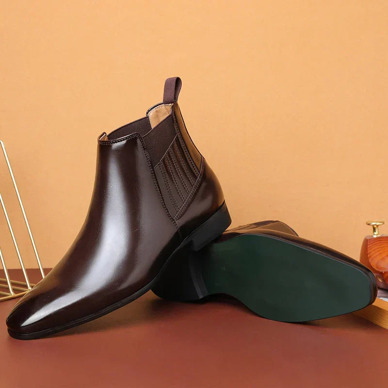 Pointed Toe Chelsea Ankle Boots - Elastic Side Panel