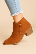 Ankle Boots Block Heel Side Zip
