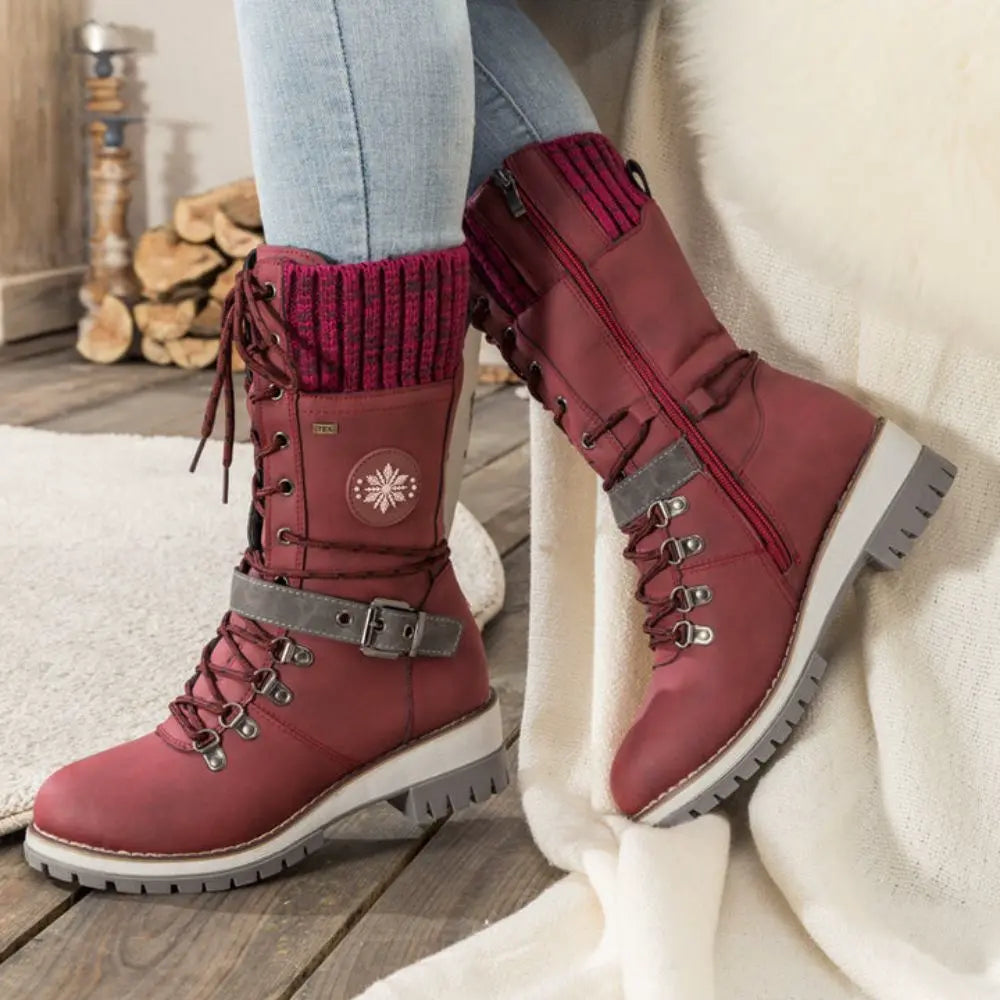 Snow Boots - Warm Lined Lace-Up Design