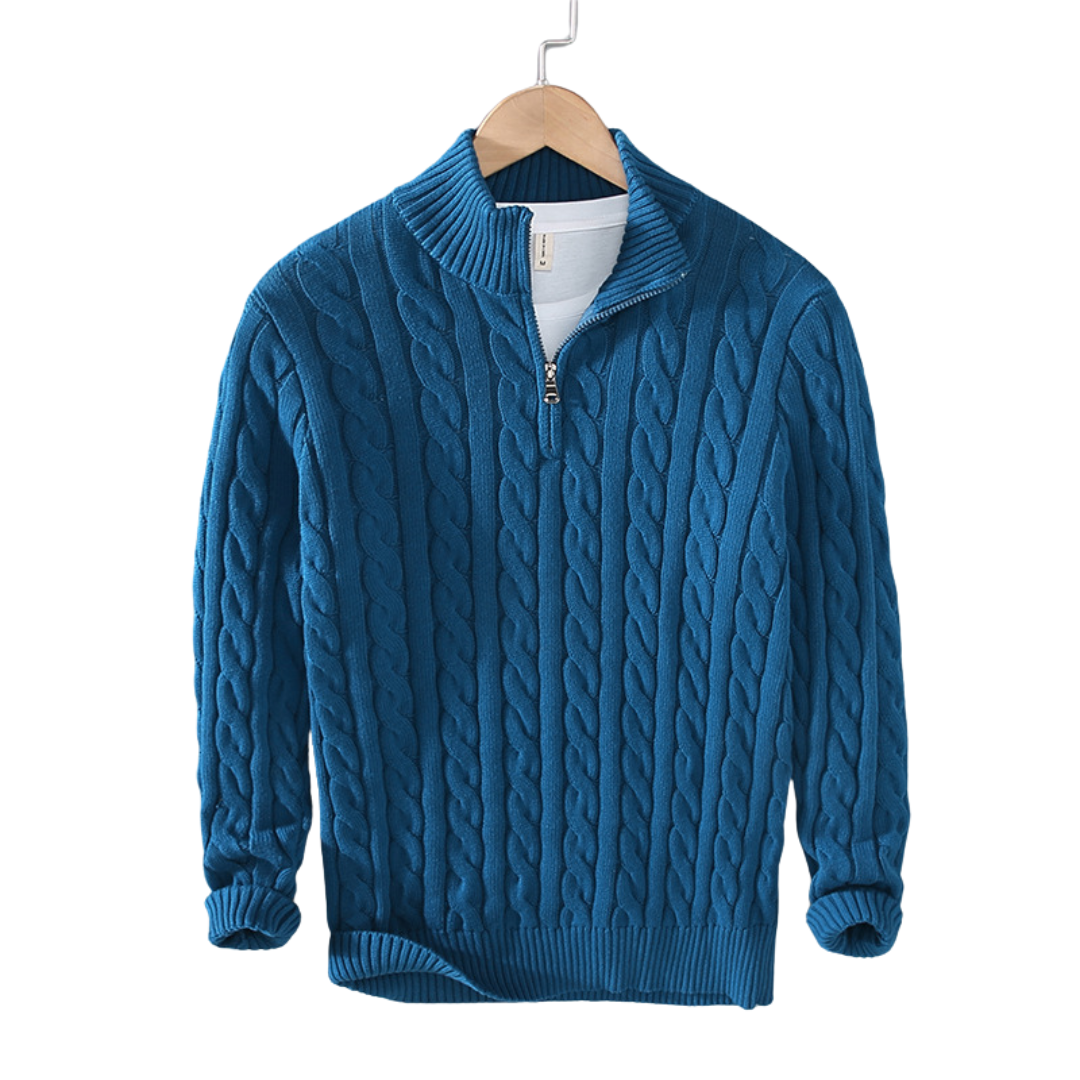 Half zip ribbed sweater, product photo