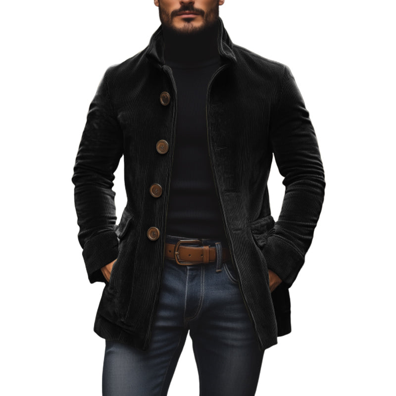 Corduroy Short Coat Stand Collar