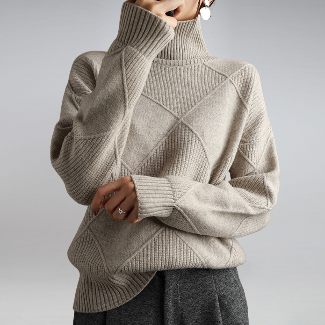 Roll Neck Jumper Relaxed Drop Shoulder
