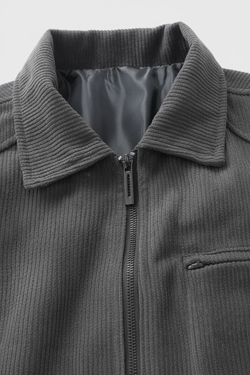 Corduroy Jacket Ribbed Cuffs Smooth Lining