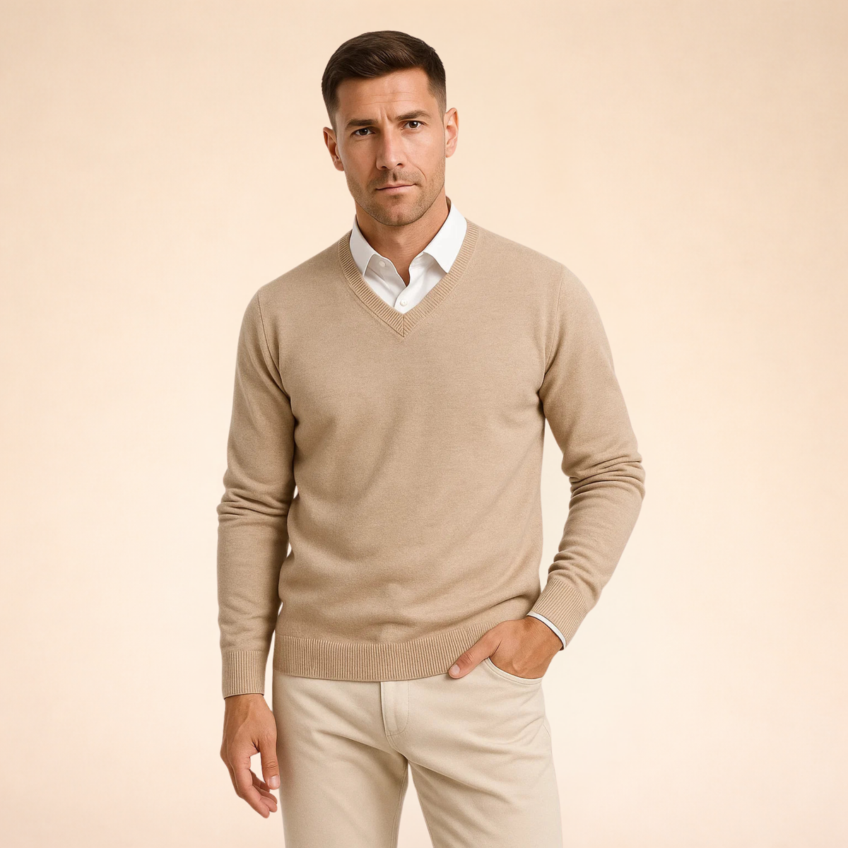 Jumper Soft Knit V Neck Classic