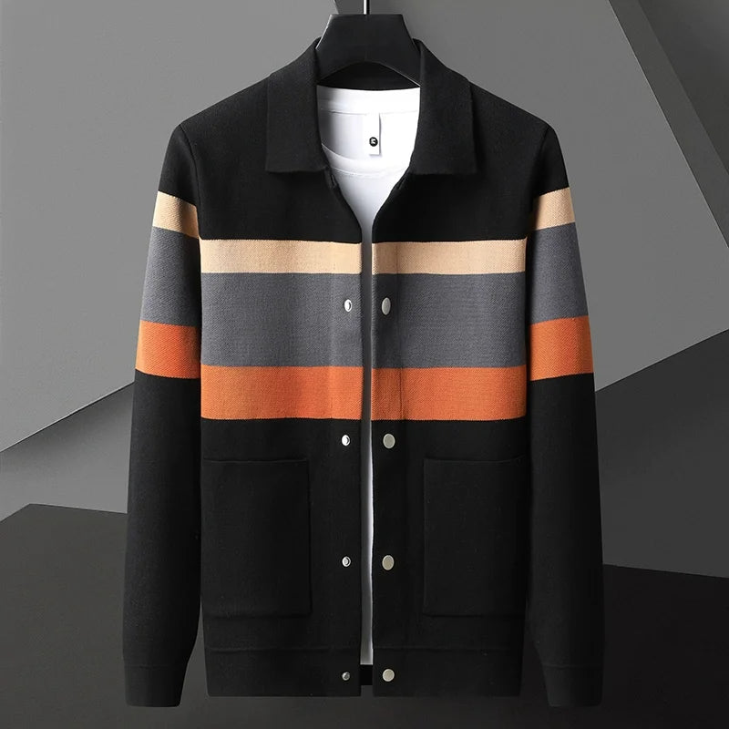 Knitted Varsity Jacket Button Front