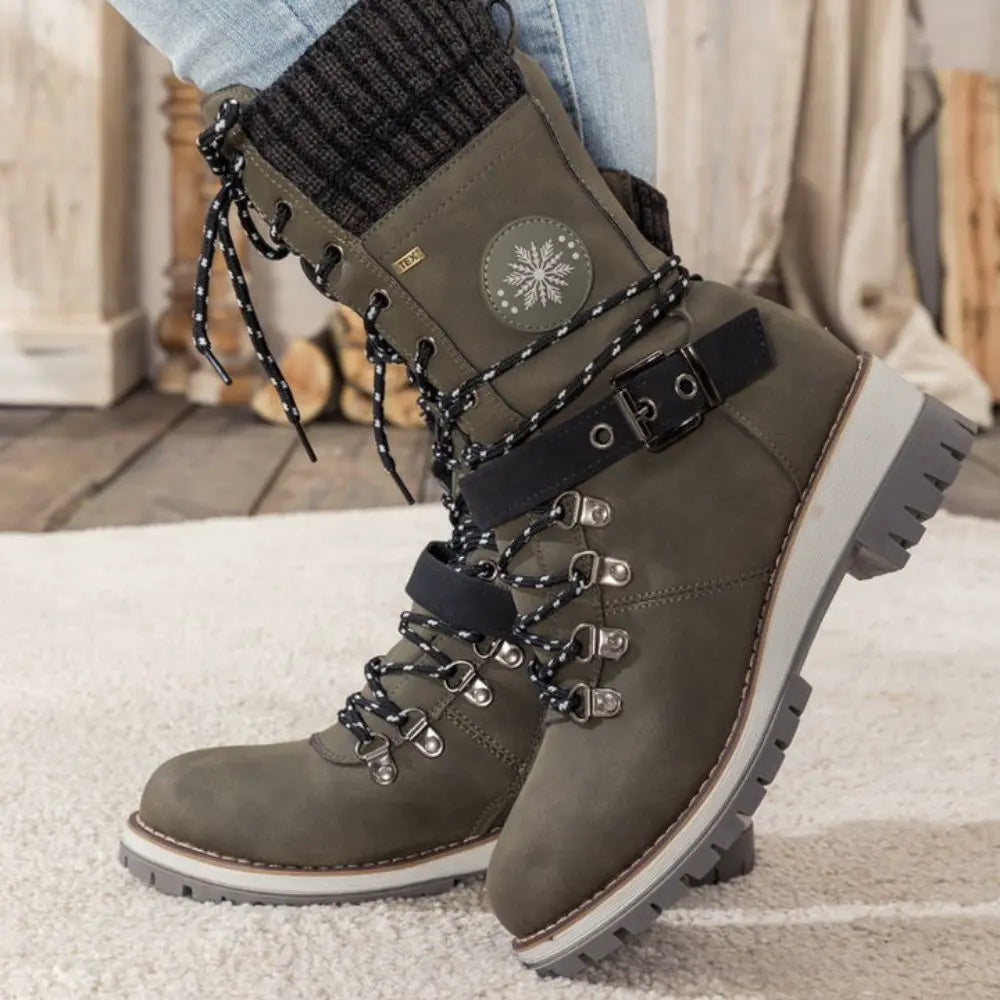 Snow Boots - Warm Lined Lace-Up Design