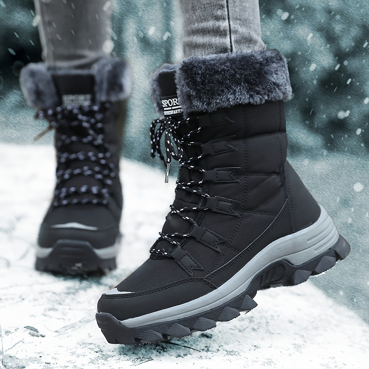 Winter Boots Warm Lined Non Slip Sole
