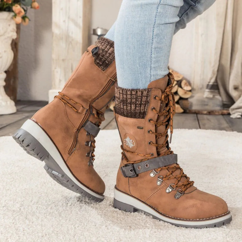 Snow Boots - Warm Lined Lace-Up Design