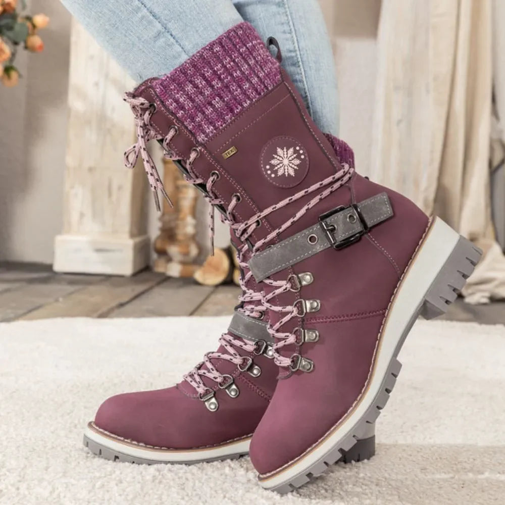 Snow Boots - Warm Lined Lace-Up Design