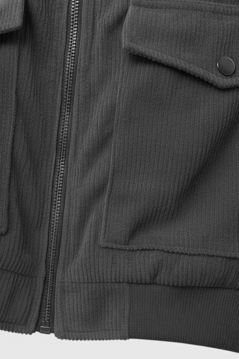 Corduroy Jacket Ribbed Cuffs Smooth Lining