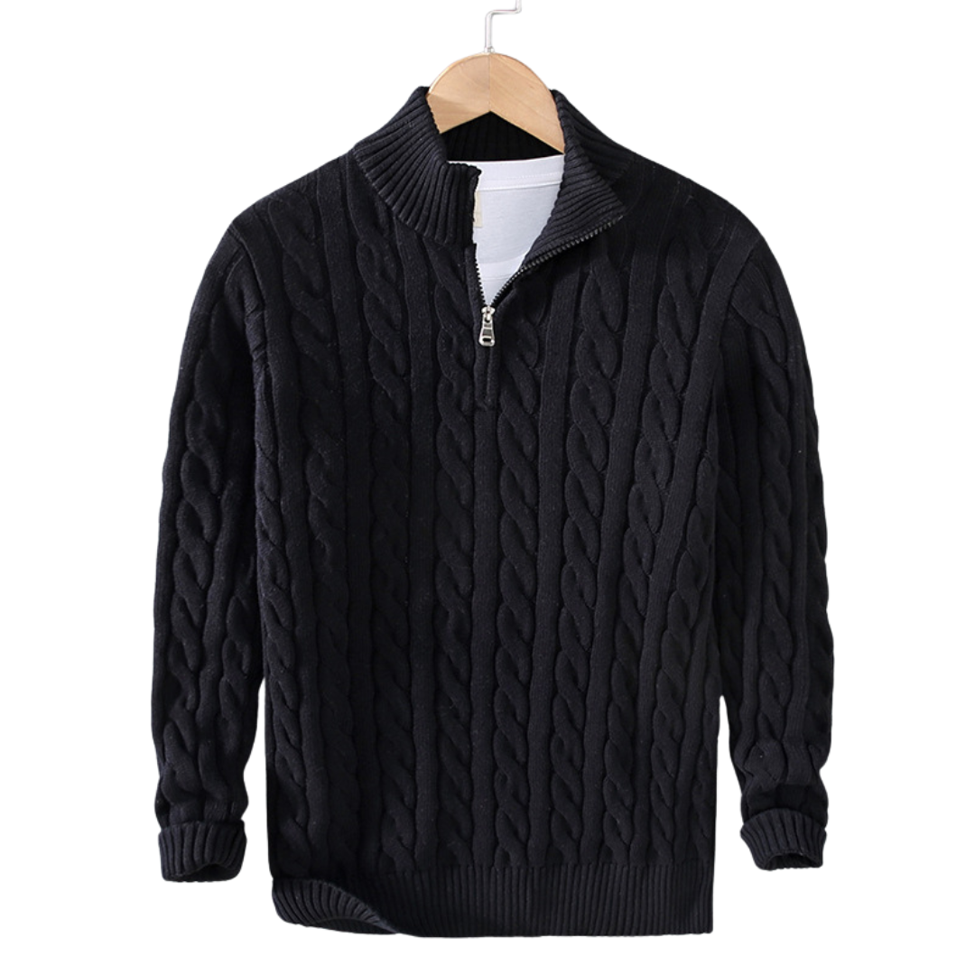 Half zip ribbed sweater, product photo