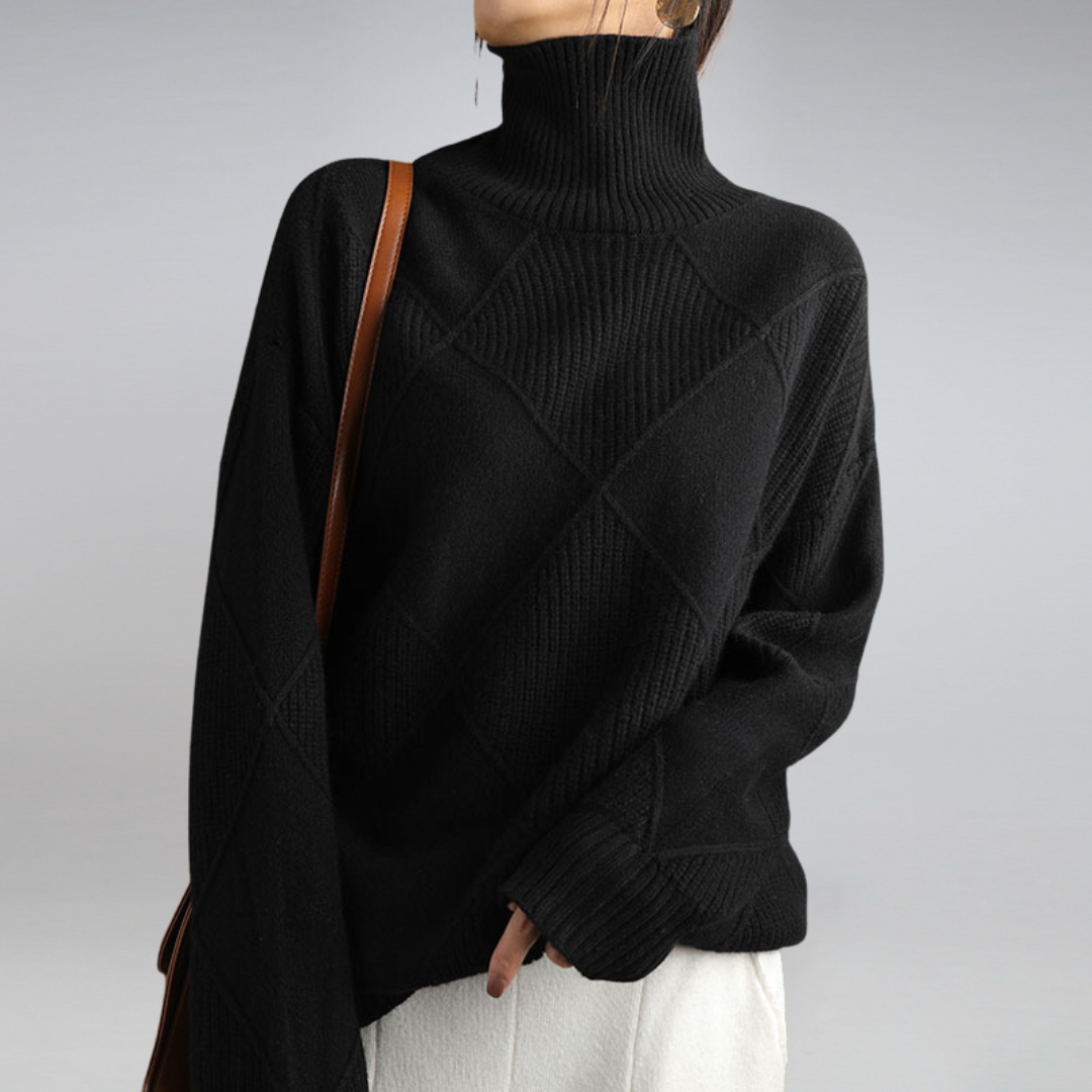 Roll Neck Jumper Relaxed Drop Shoulder