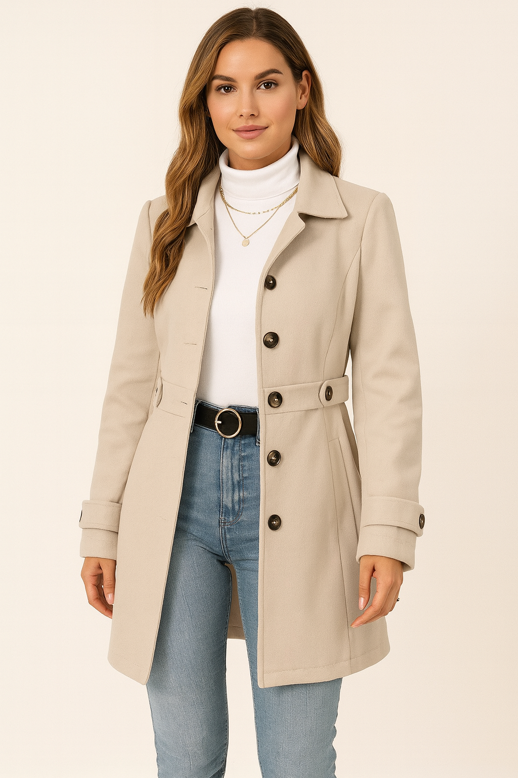 Belted Trench Coat Tailored Autumn Layer