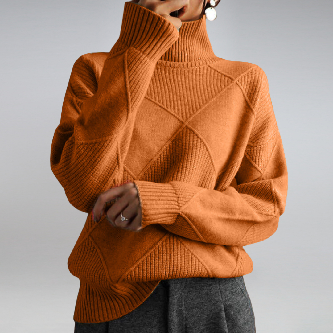 Roll Neck Jumper Relaxed Drop Shoulder