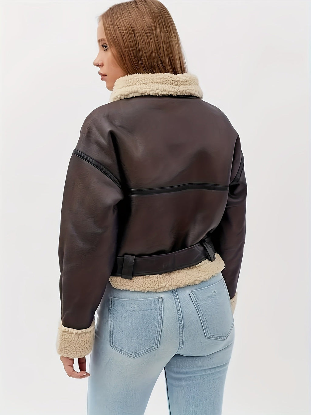 Moto Jacket Warm Lining Adjustable Belt