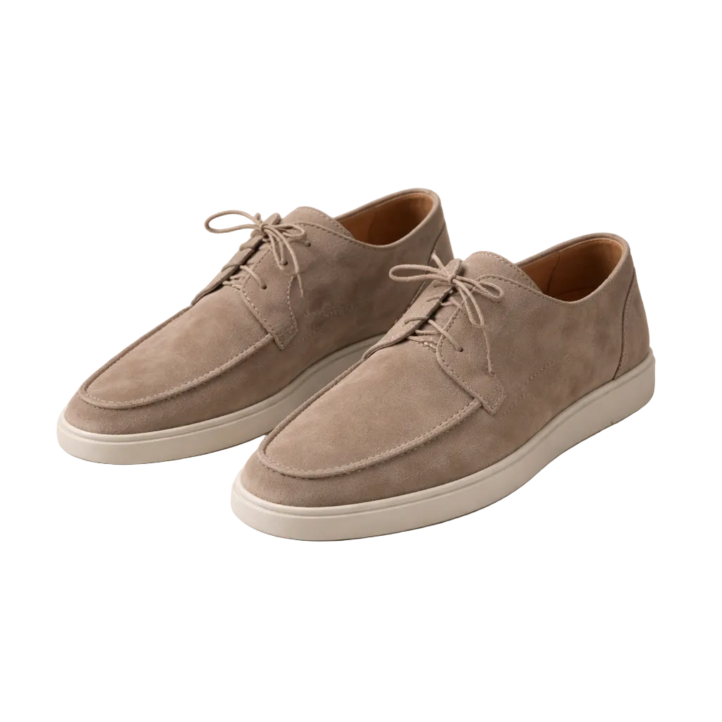 Suede-Look Loafers Lace-Up