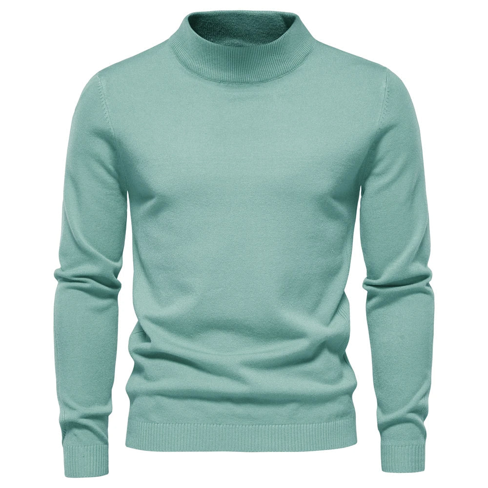 Mock Neck Knit Jumper Slim Fit