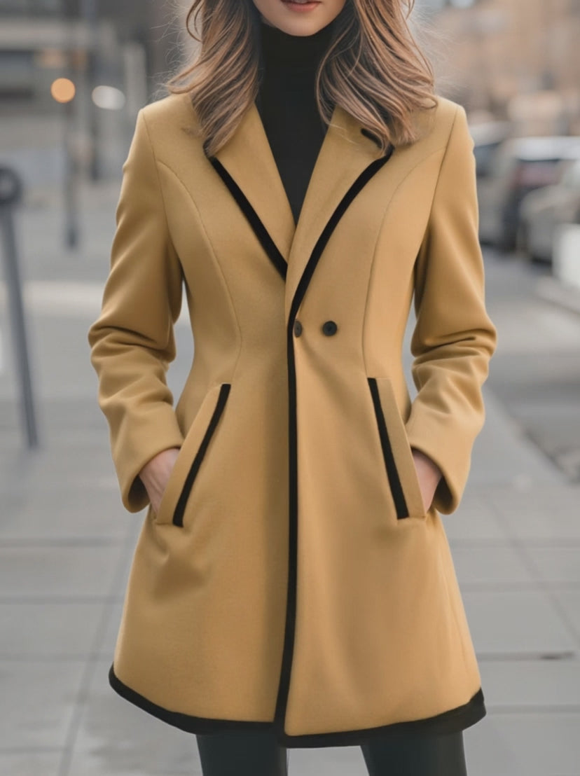 Coat Double Breasted Loose Comfortable Fit