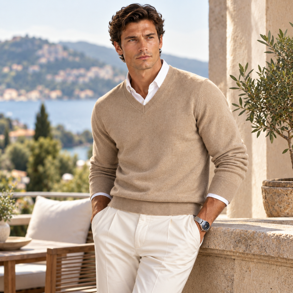 V-Neck Jumper Fine Knit Tailored