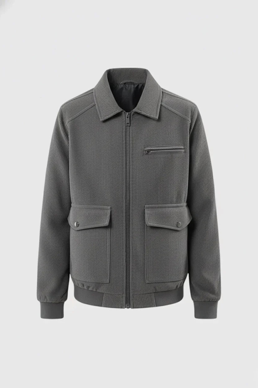 Corduroy Jacket Ribbed Cuffs Smooth Lining