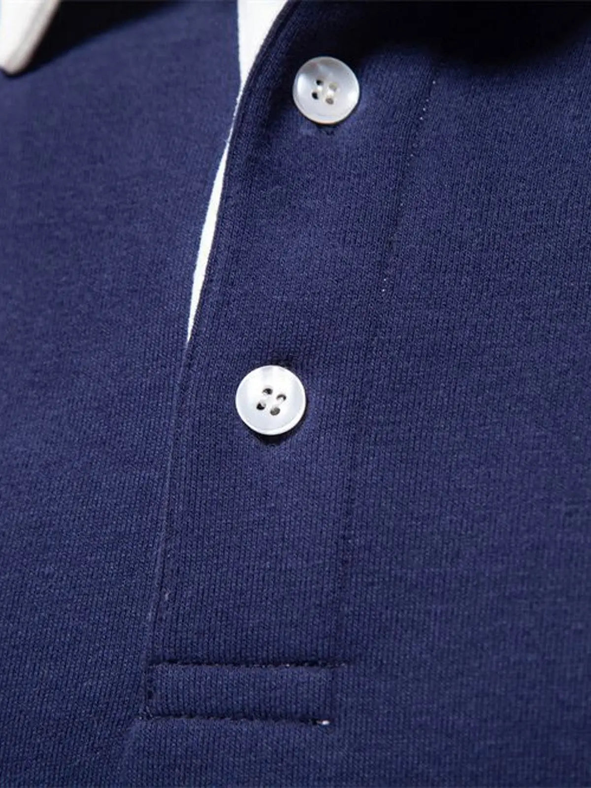 Sweatshirt Polo Collar Button Placket Cotton