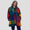 Coat Oversized Plaid Long Relaxed Silhouette
