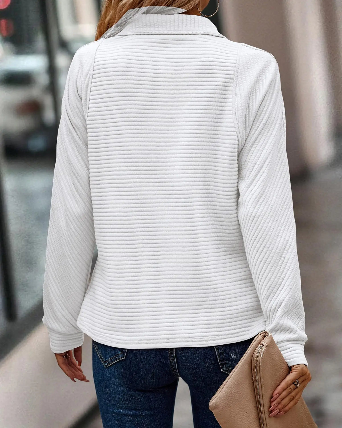 Half Zip Jumper V Neck Comfortable Fit