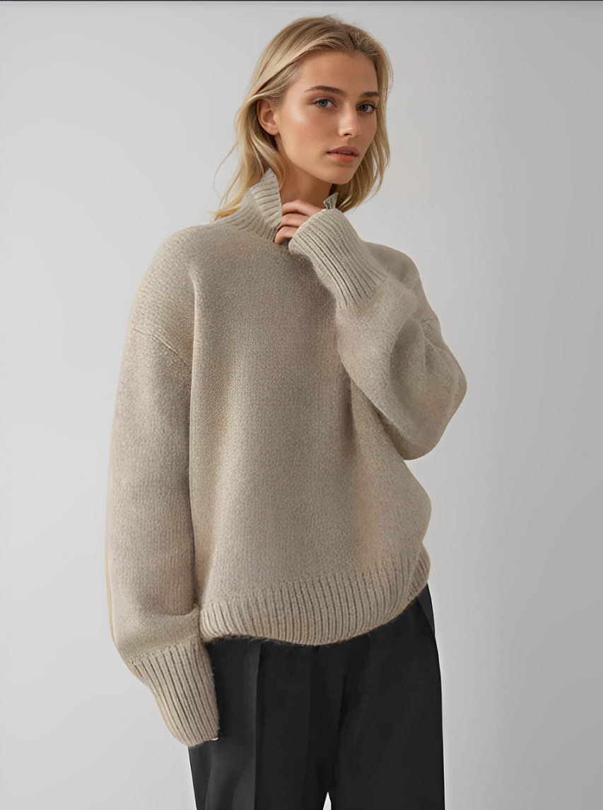 Turtleneck Jumper Soft Knit Ribbed