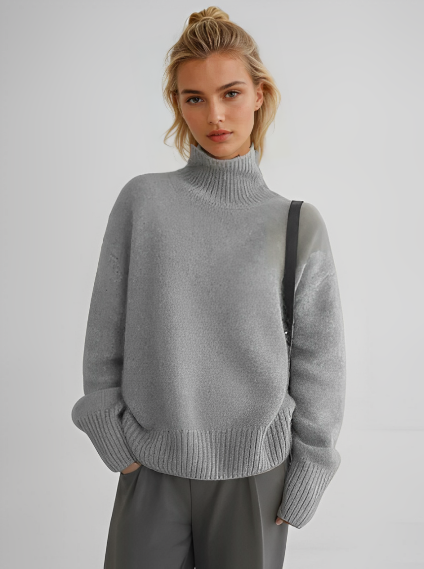 Turtleneck Jumper Soft Knit Ribbed