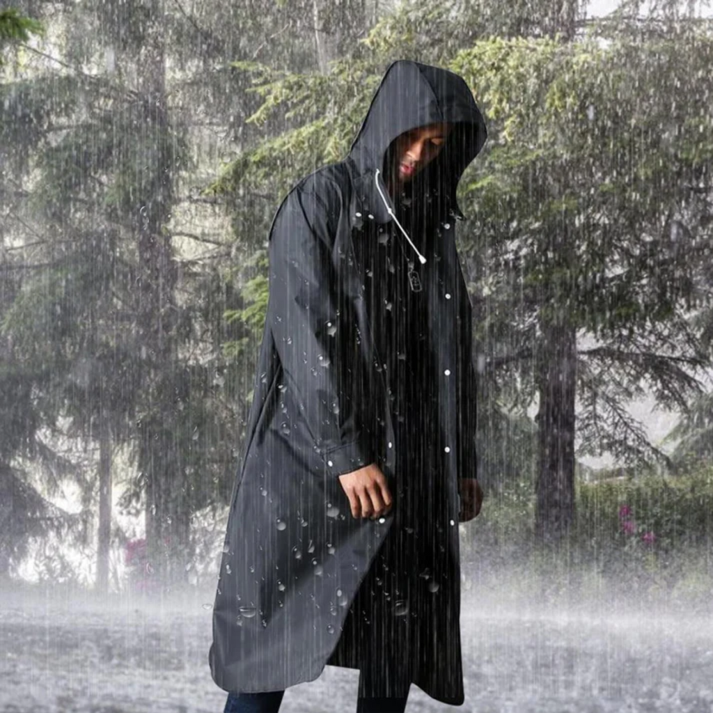Long Raincoat Breathable Adjustable Hood