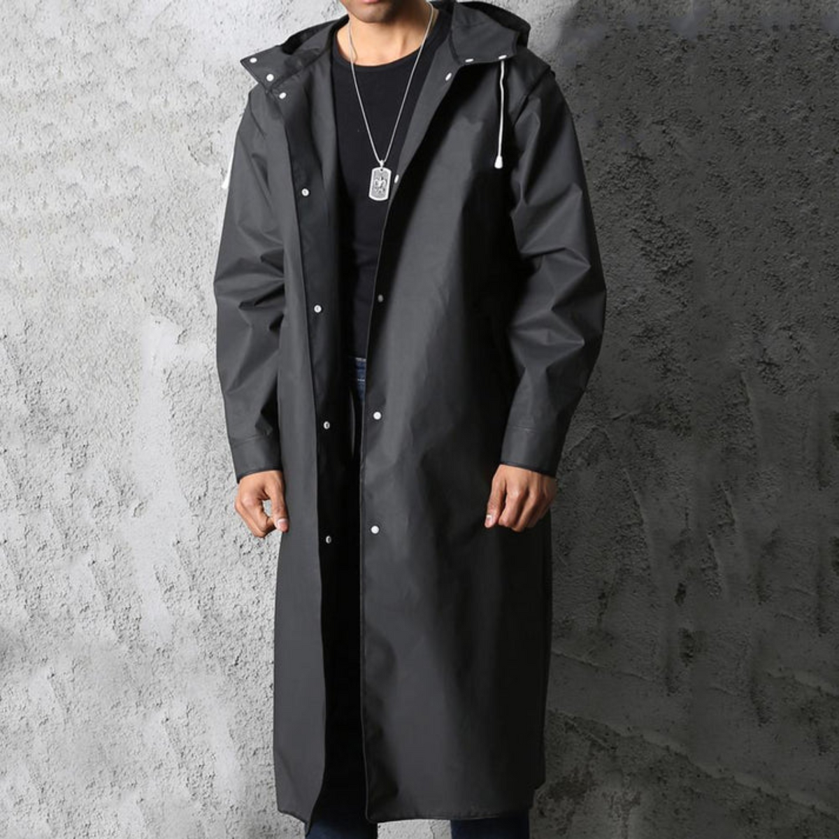 Long Raincoat Breathable Adjustable Hood
