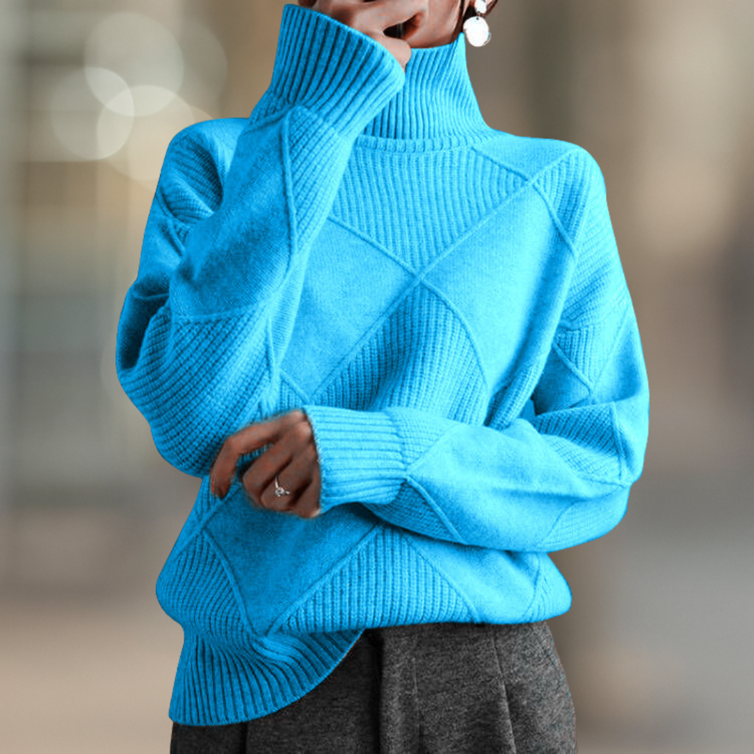 Jumper Ribbed Turtleneck Soft Knit Oversized