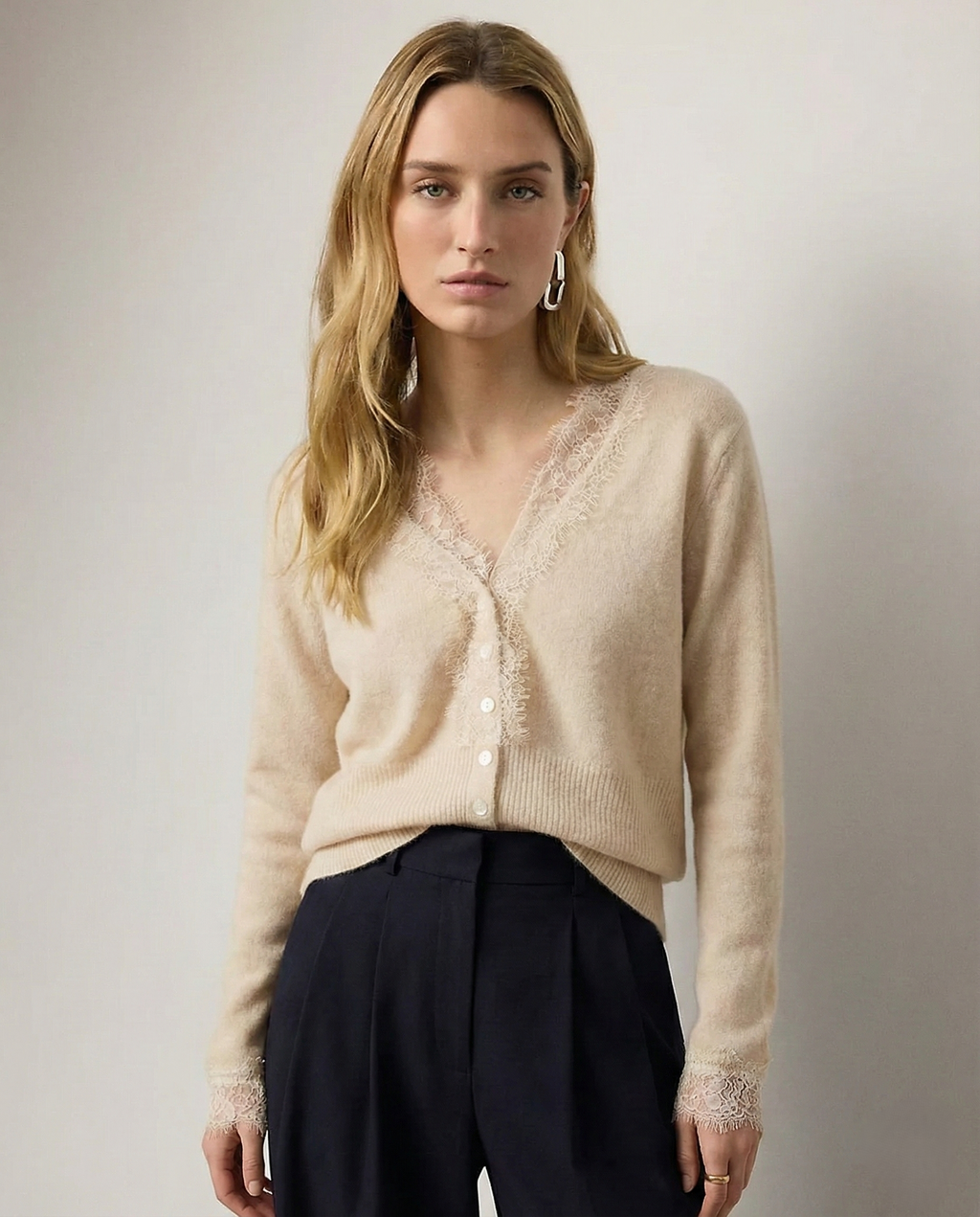 Lace Cashmere Cardigan (Women)