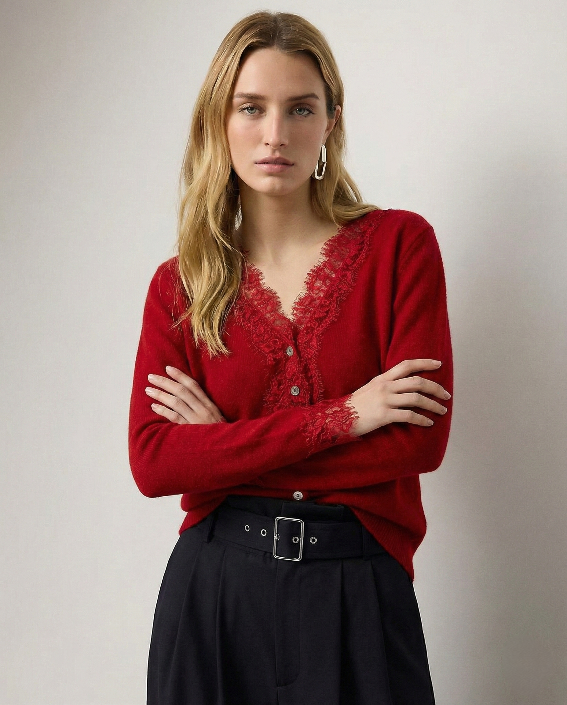 Lace Cashmere Cardigan (Women)