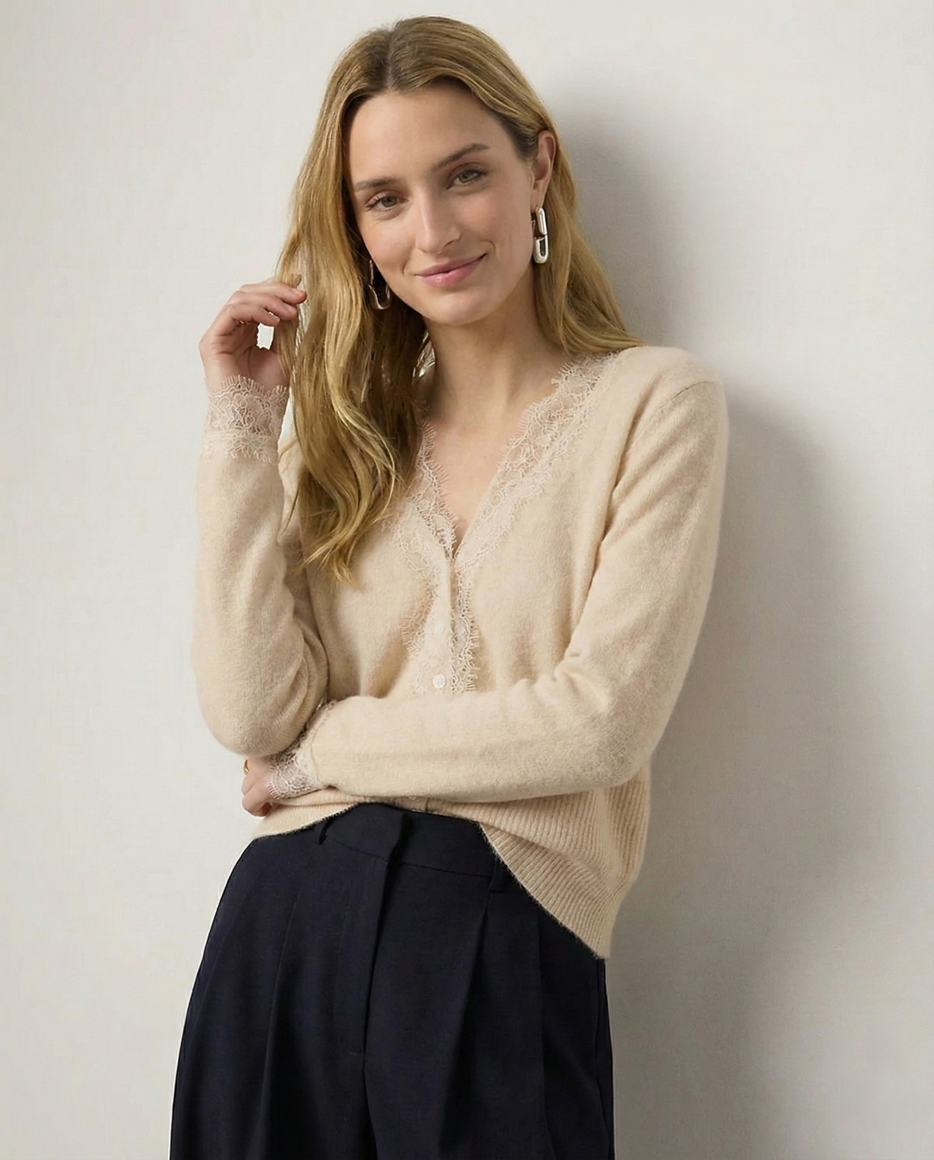 Lace Cashmere Cardigan (Women)
