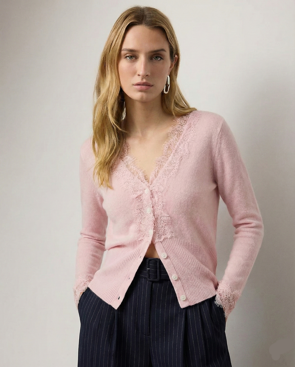 Lace Cashmere Cardigan (Women)