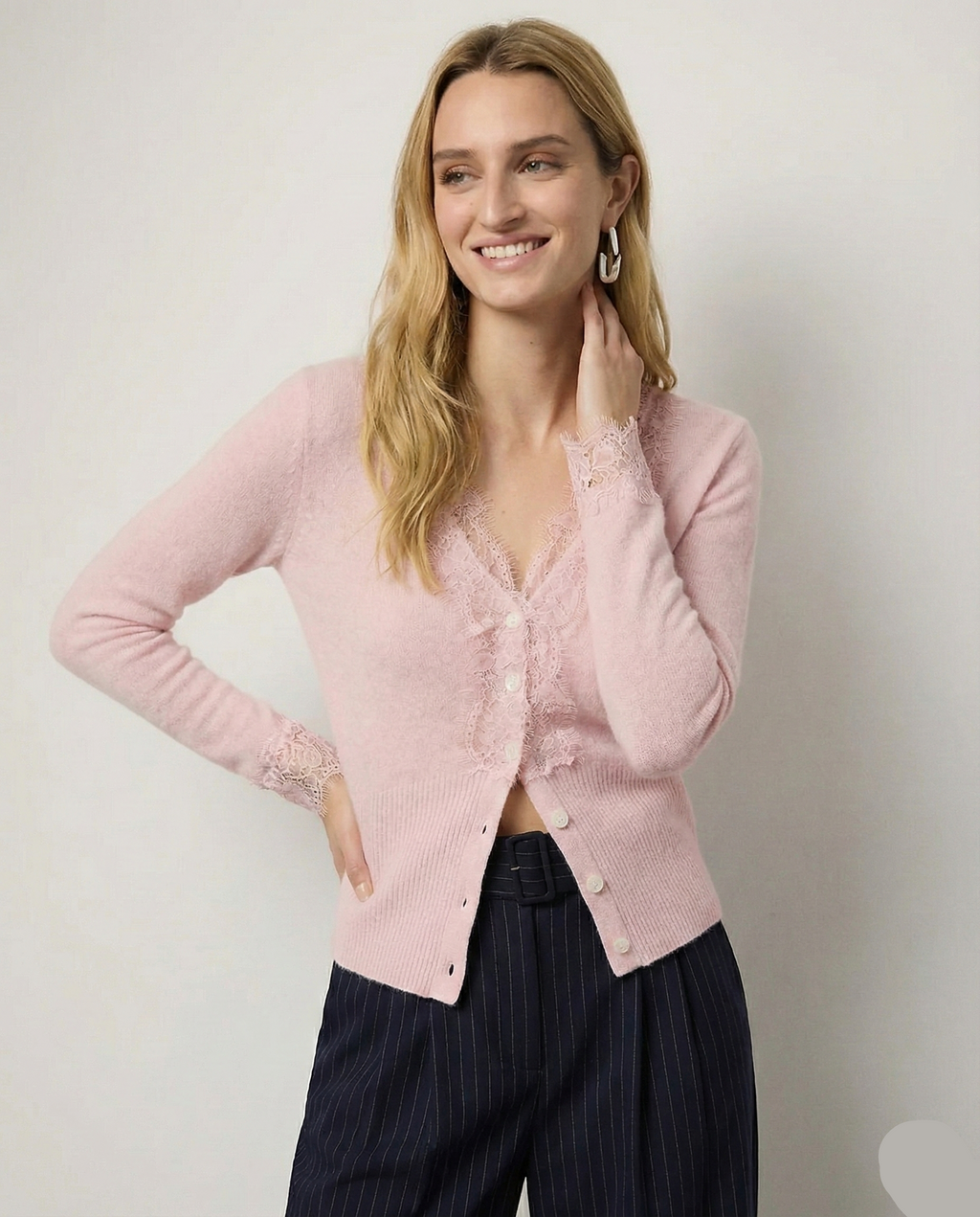 Lace Cashmere Cardigan (Women)