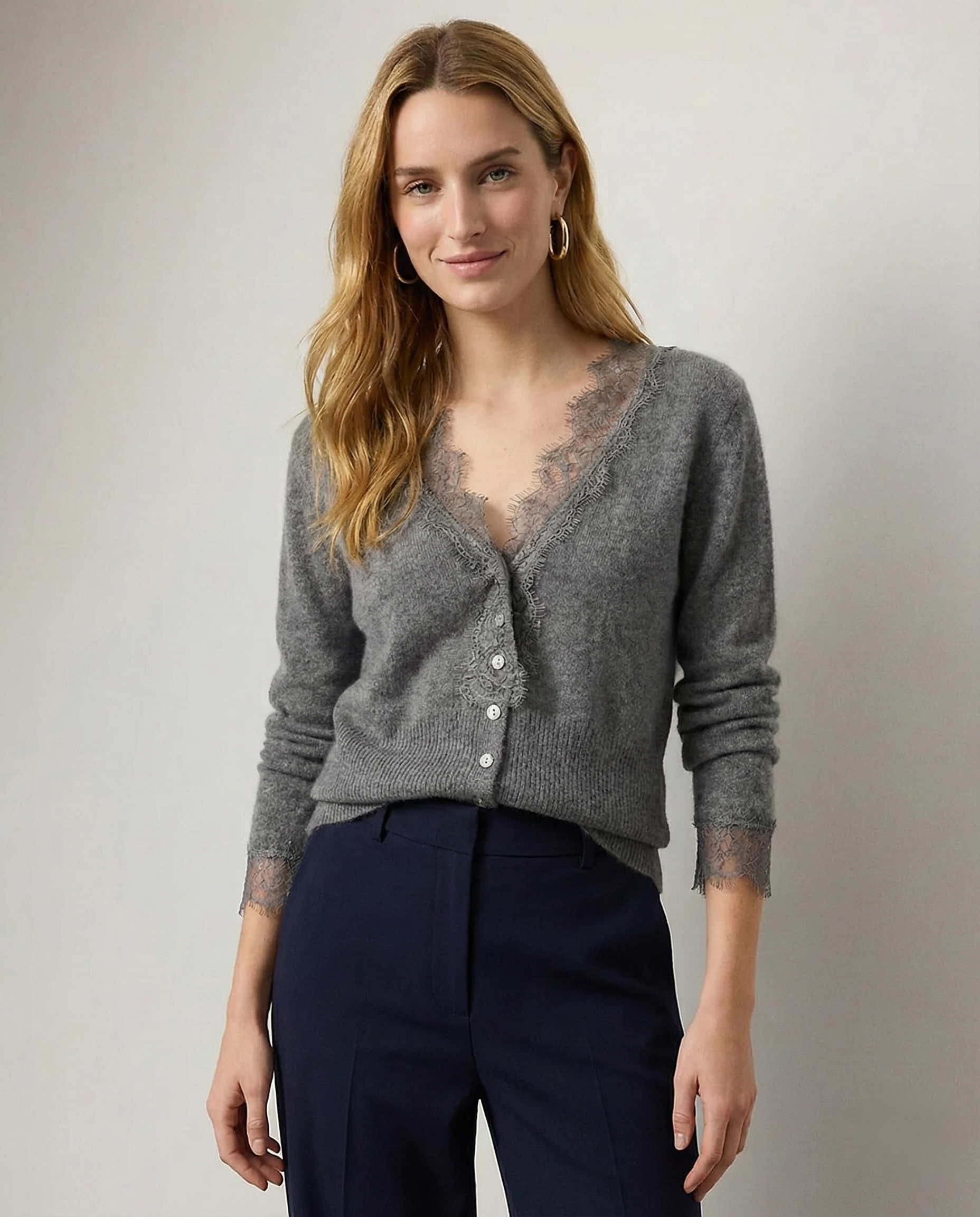 Lace Cashmere Cardigan (Women)