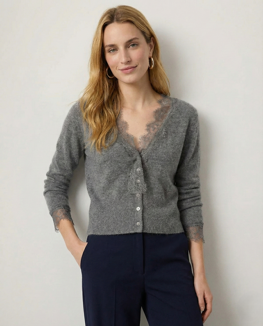 Lace Cashmere Cardigan (Women)