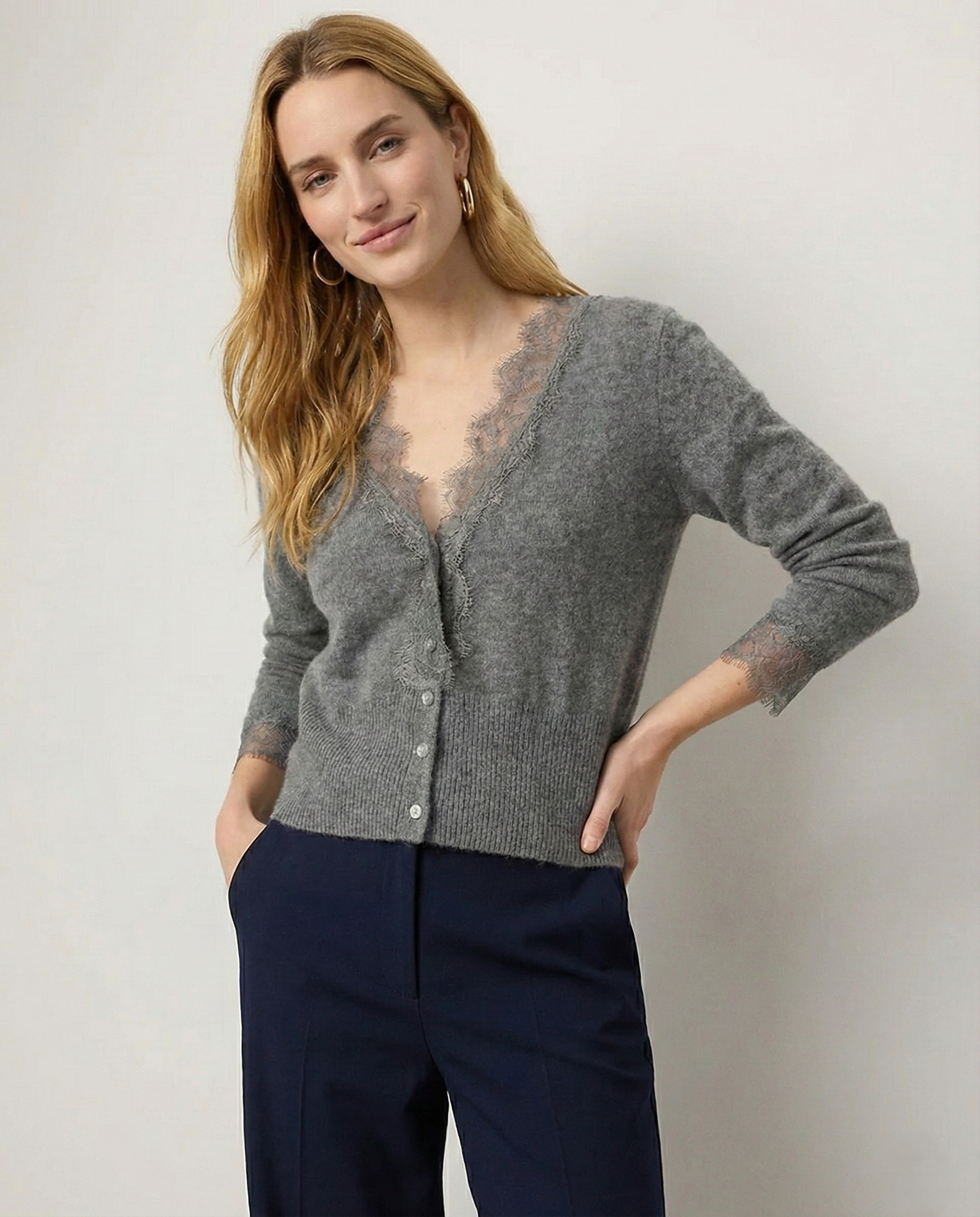 Lace Cashmere Cardigan (Women)